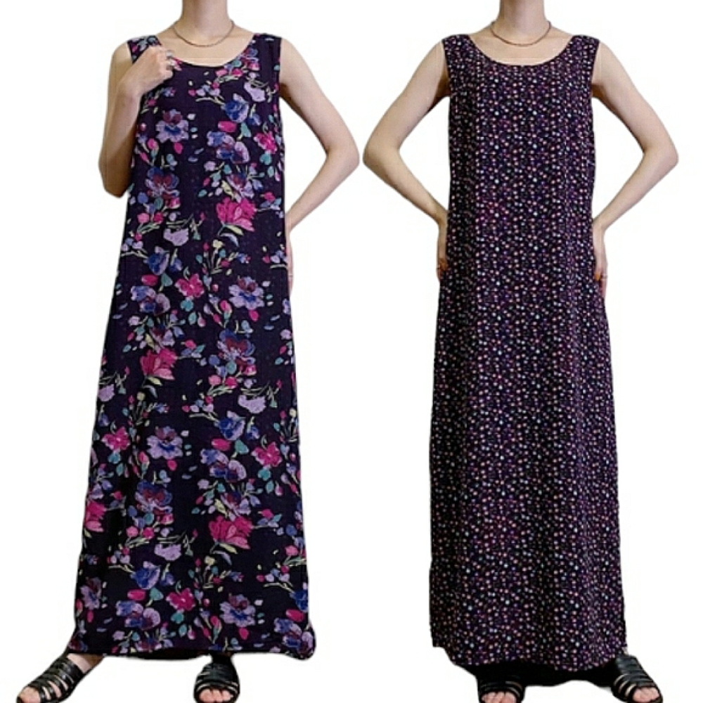 Diane von Furstenberg Vintage Reversible 2 in 1 Floral Sleeveless Maxi Dress XL